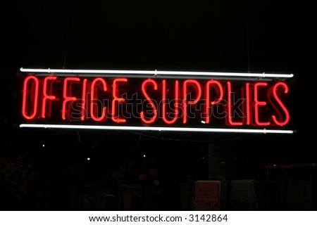 Neon Sign series  "office supplies"