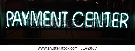 Neon Sign series  "payment center"