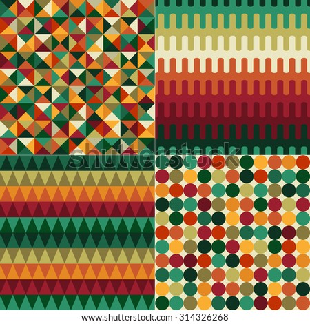 seamless red and green geometric pattern