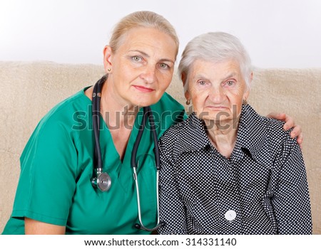Picture of a senior woman and her caregiver