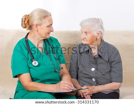 Picture of a senior woman and her caregiver