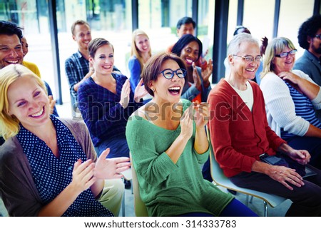 Audience Applaud Clapping Happiness Appreciation Training Concept Royalty-Free Stock Photo #314333783