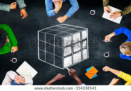 Cube Cubic Puzzle Solution Solving Problem Concept Royalty-Free Stock Photo #314338541