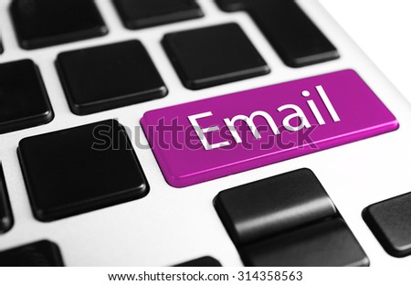 Close up of Email keyboard button