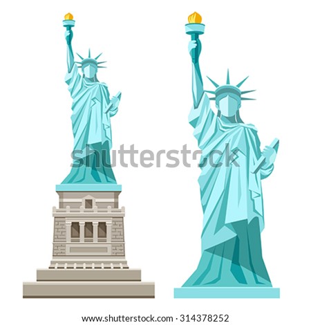 Statue of Liberty design isolated on white background, vector illustrations Royalty-Free Stock Photo #314378252