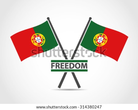 Portugal Crossed Flag Emblem Freedom