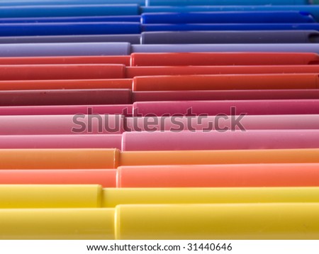 row of colorful markers