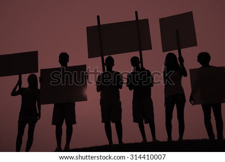 Protest Group Unity Crowd People Communication Concept