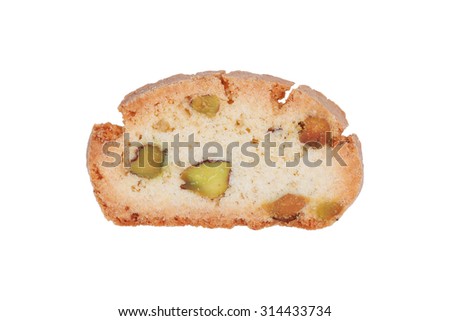 It is One biscotti isolated on white.