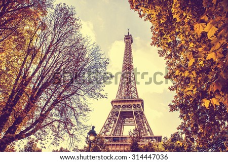 France background Eiffel tower autumn 