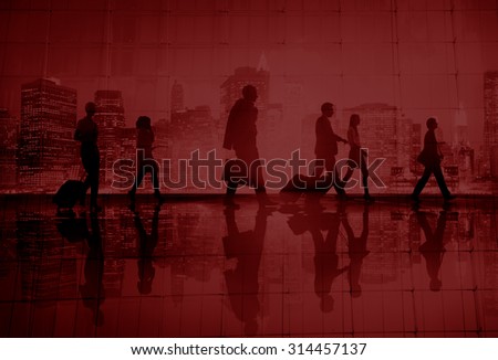 Business People Walking Commuter Rush Hour Concept