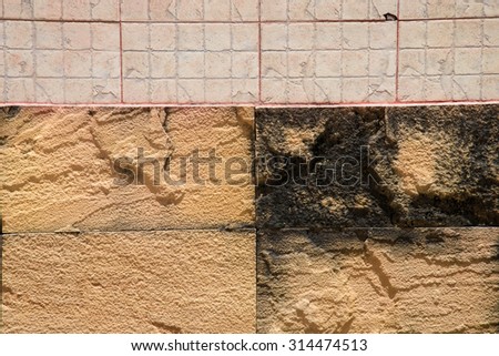 Old concrete and brick wall for textured background