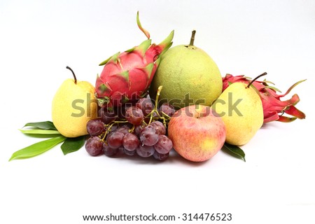 Heap of fresh tropical fruits, thaifruit