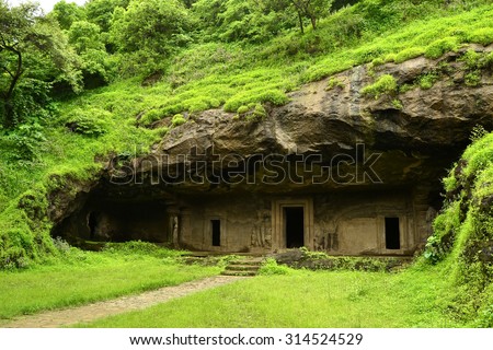 Unesco. Hindu Temple, Elephanta Island caves, near Mumbai, Bombay, Maharashtra state, India Royalty-Free Stock Photo #314524529