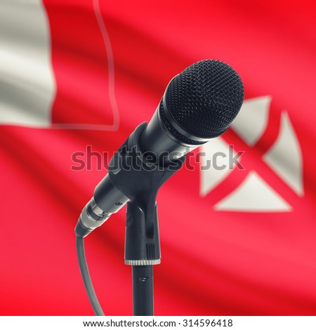 Microphone with national flag on background series - Wallis and Futuna
