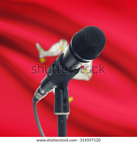Microphone with national flag on background series - Isle of Man