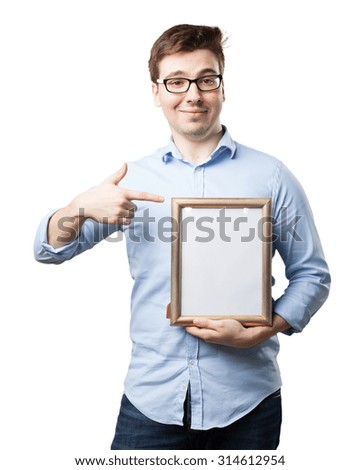 happy young man with retro frame