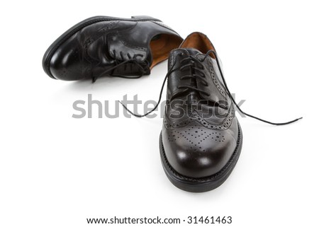 Black man business shoes with white background
