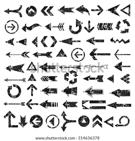 Grunge Arrows design on white background, vector