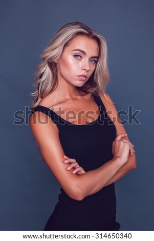 Beautiful Girl Posing on Background