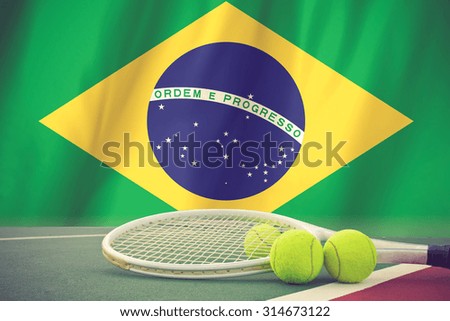 Brazil Flag and Tennis Ball vintage color