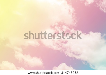 Soft cloud background with fill pastel color
