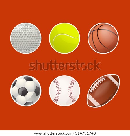 Vector image of a collections of balls for play