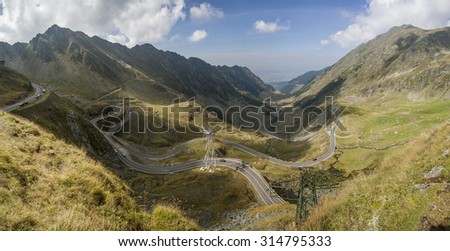 Best mountain curve road. Transfagarasan, Romania Royalty-Free Stock Photo #314795333