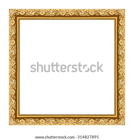  picture frame Gold isolated on white background