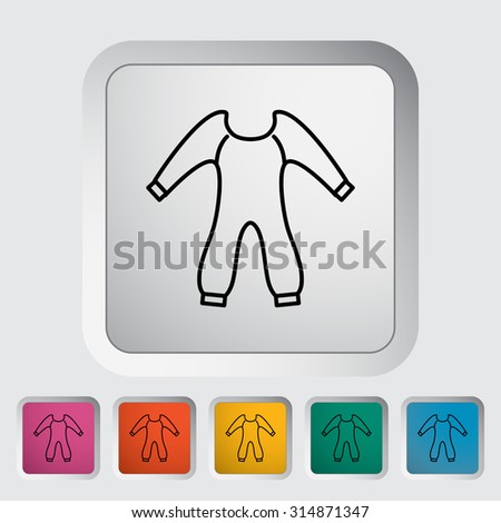 Baby clothes thin line flat  related icon set for web and mobile applications. It can be used as - logo, pictogram, icon, infographic element.  Illustration. 