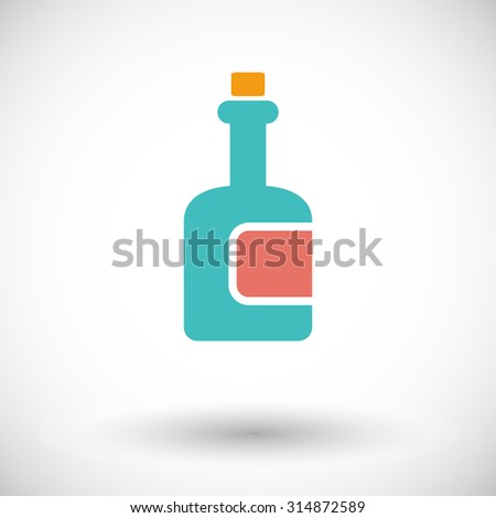 Bottle. Single flat icon on white background.  illustration.
