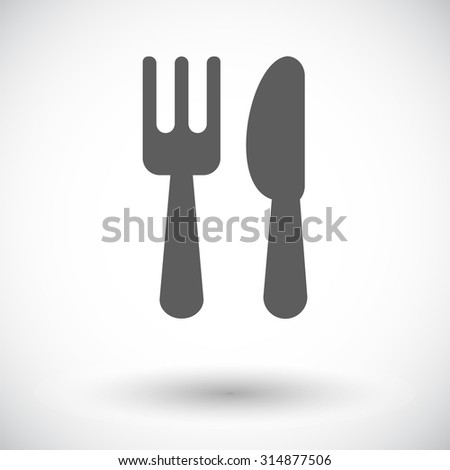 Cutlery. Single flat icon on white background.  illustration.