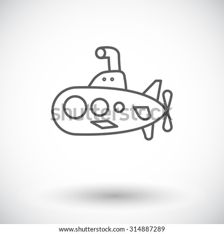 Submarine icon. Thin line flat related icon for web and mobile applications. It can be used as - logo, pictogram, icon, infographic element. Illustration. 