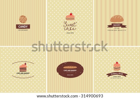 Set of vector bakery logos. Bread and pastries labels, badges and design elements. Royalty-Free Stock Photo #314900693