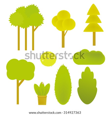 Tree Element Collection on White background, Vector, Illustration