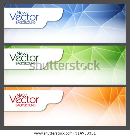 Set of colorful banner for business card or site. Vector illustration