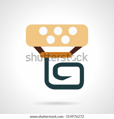 Flat color style vector icon for display of control panel for electric bicycle. Design elements for business and website