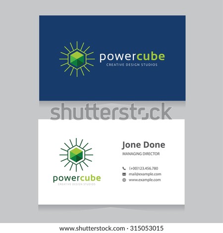 Power cube vector logo and business template.