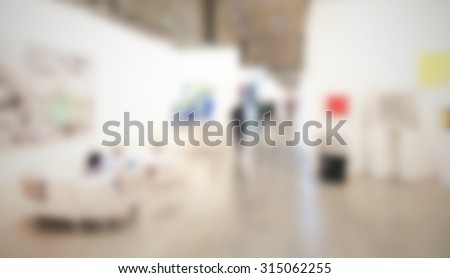 Art exhibition gallery generic background, intentionally blurred post production.