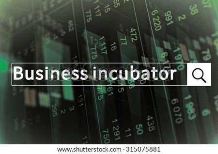 Business Incubator written in search bar with the financial data visible in the background. Multiple exposure photo.