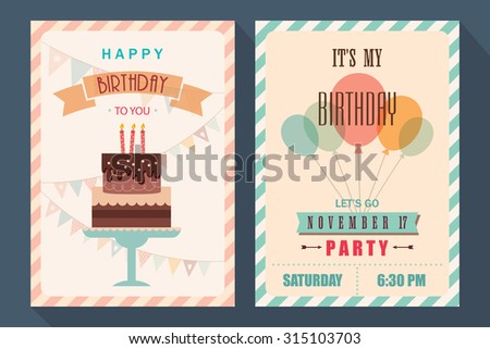 Birthday card and invitation template