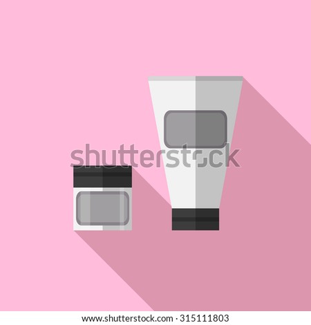 Cosmetic Cream flat icon with long shadow.