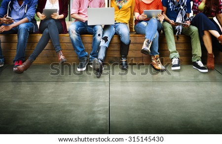 Youth Friends Friendship Technology Together Concept Royalty-Free Stock Photo #315145430