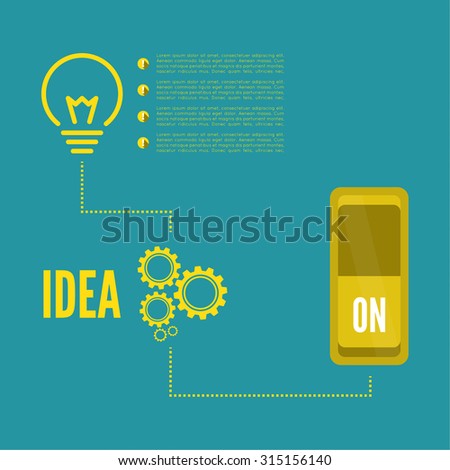 Bulb light idea with switch and gears. 
