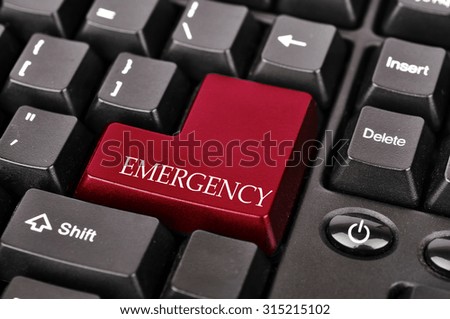 Keyboard Button with Word "EMERGENCY"