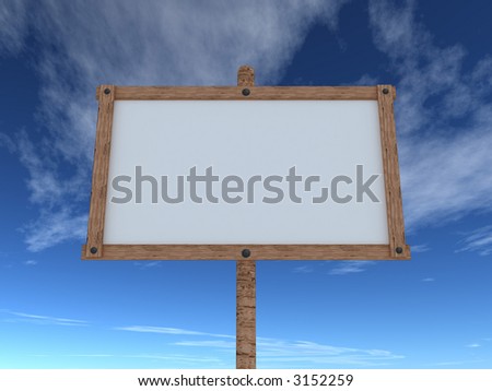 3d illustration of an old wooden billboard. A clipping path is included in the file for easy editing