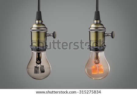 Light bulbs on gray background