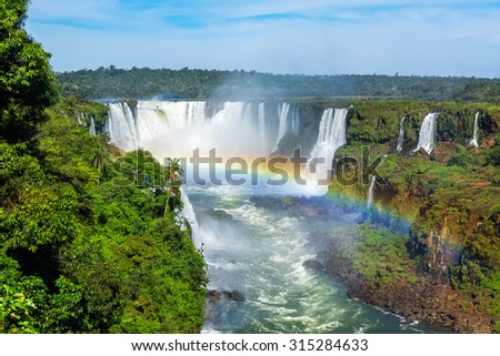 Iguazu Falls, on the border of Brazil, Argentina, and Paraguay.  Royalty-Free Stock Photo #315284633