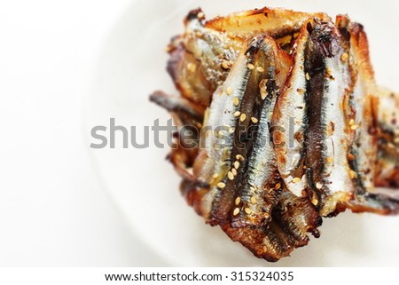 Japanese food, Mirin marianted Shishamo fish
