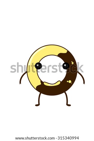 Donut cartoon character. Eps 10